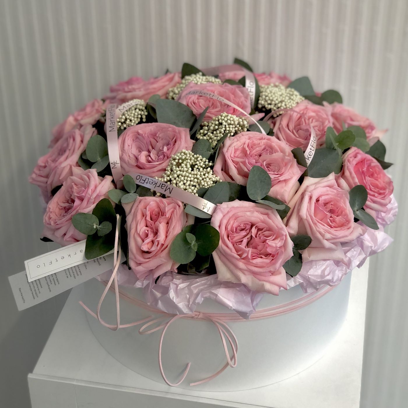 КОРОБКА С ПИОНОВИДНЫМИ РОЗАМИ ПИНК ОХАРА КОРОБКА С ПИОНОВИДНЫМИ РОЗАМИ ПИНК ОХАРА