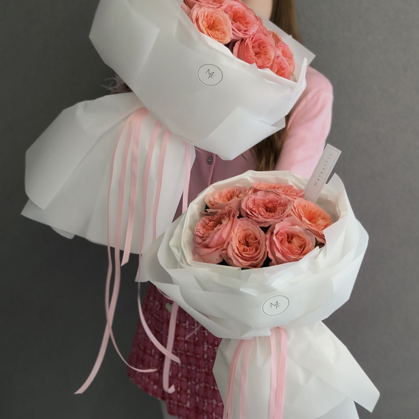 БУКЕТ ИЗ ПИОНОВИДНЫХ РОЗ