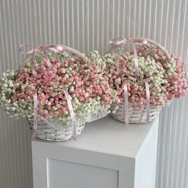 КОРЗИНА С ГИПСОФИЛОЙ