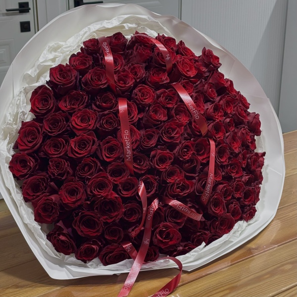 БУКЕТ ИЗ 101  КРАСНОЙ РОЗЫ